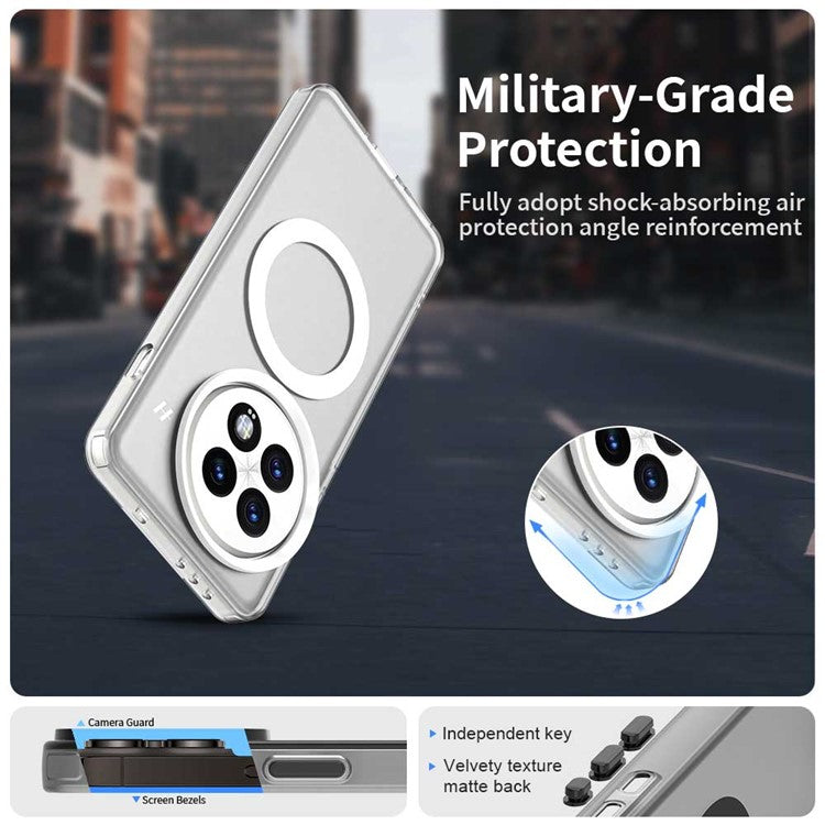 For OnePlus 13 Case Compatible with MagSafe PC+TPU+PET Anti-Drop Phone Cover - White