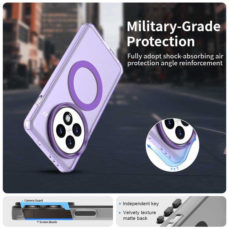 For OnePlus 13 Case Compatible with MagSafe PC+TPU+PET Anti-Drop Phone Cover - Purple