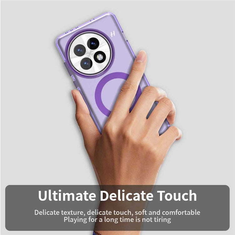 For OnePlus 13 Case Compatible with MagSafe PC+TPU+PET Anti-Drop Phone Cover - Purple