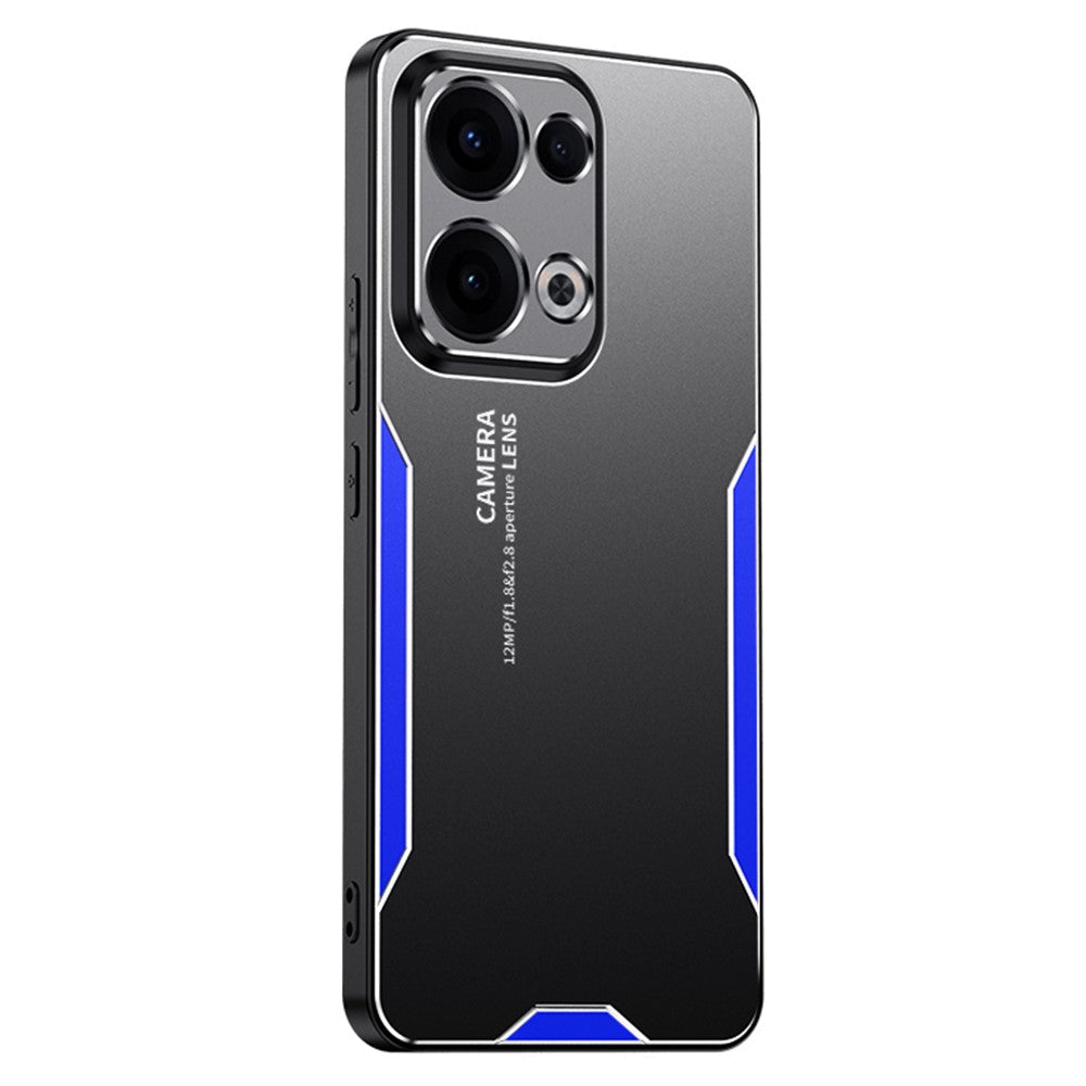 For Oppo Reno13 5G (Global) Phone Case Aluminium Alloy TPU PC Back Cover - Blue