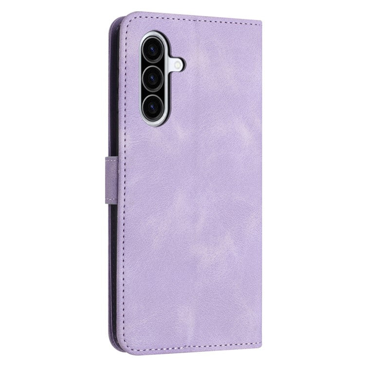 For Samsung Galaxy A26 5G Leather Case Solid Color Wallet Protective Phone Cover - Purple