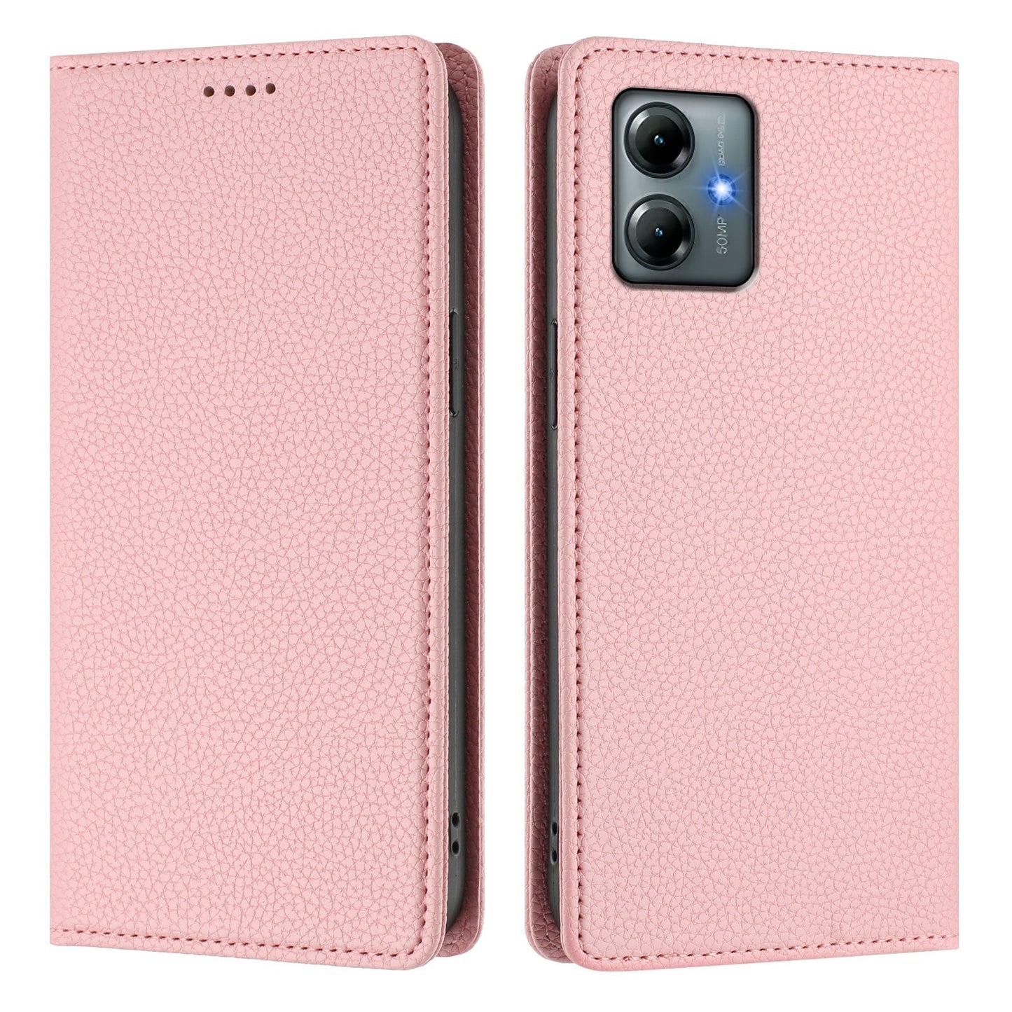For Motorola Moto G Play (2025) 4G Wallet Case RFID Blocking Litchi Texture Leather Mobile Cover - Pink