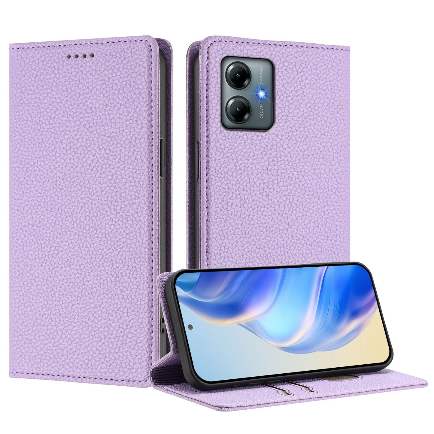 For Motorola Moto G Play (2025) 4G Wallet Case RFID Blocking Litchi Texture Leather Mobile Cover - Light Purple