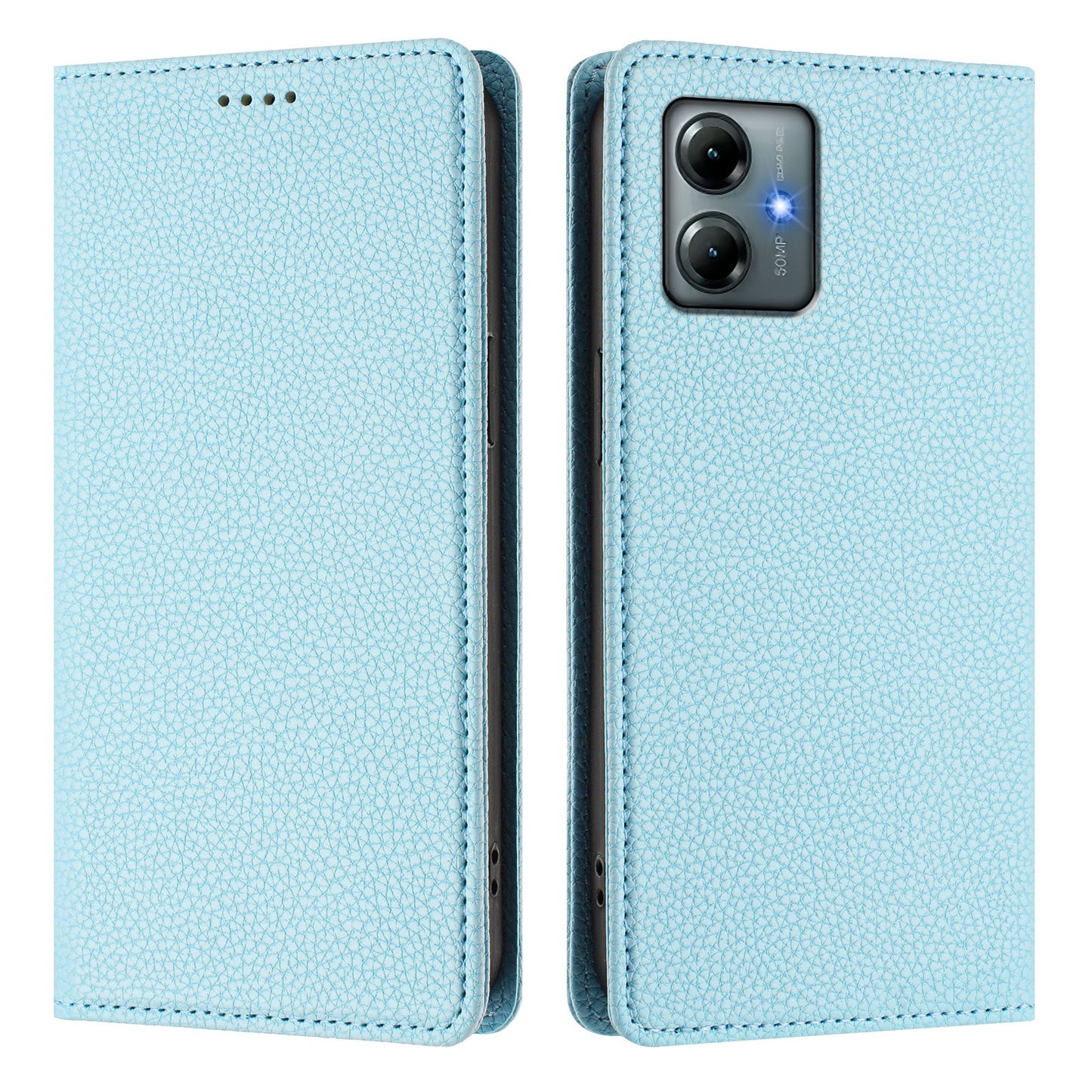 For Motorola Moto G Play (2025) 4G Wallet Case RFID Blocking Litchi Texture Leather Mobile Cover - Baby Blue