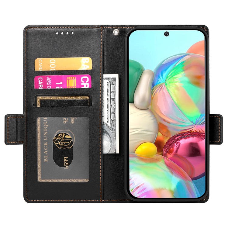 DF-010 For Google Pixel 9a Stand Case PU Leather Wallet Phone Cover - Black