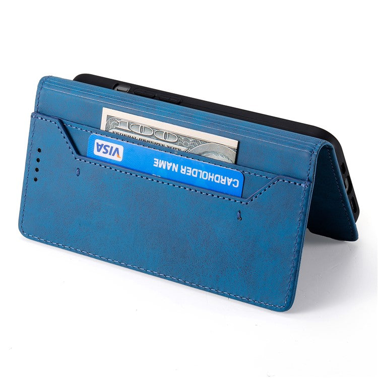 DF-05 For Google Pixel 9a Wallet Case RFID Blocking PU Leather Phone Cover - Blue