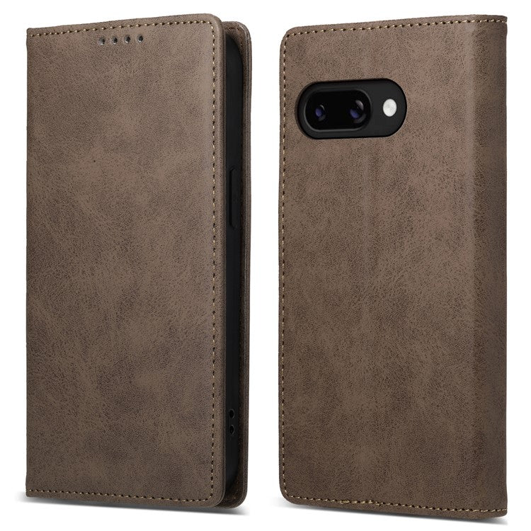 DF-05 For Google Pixel 9a Wallet Case RFID Blocking PU Leather Phone Cover - Brown