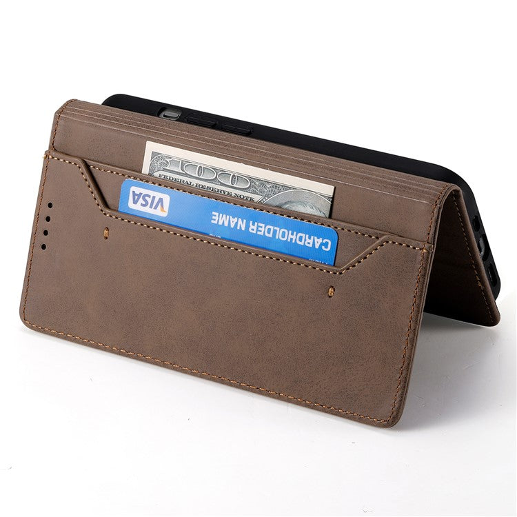 DF-05 For Google Pixel 9a Wallet Case RFID Blocking PU Leather Phone Cover - Brown