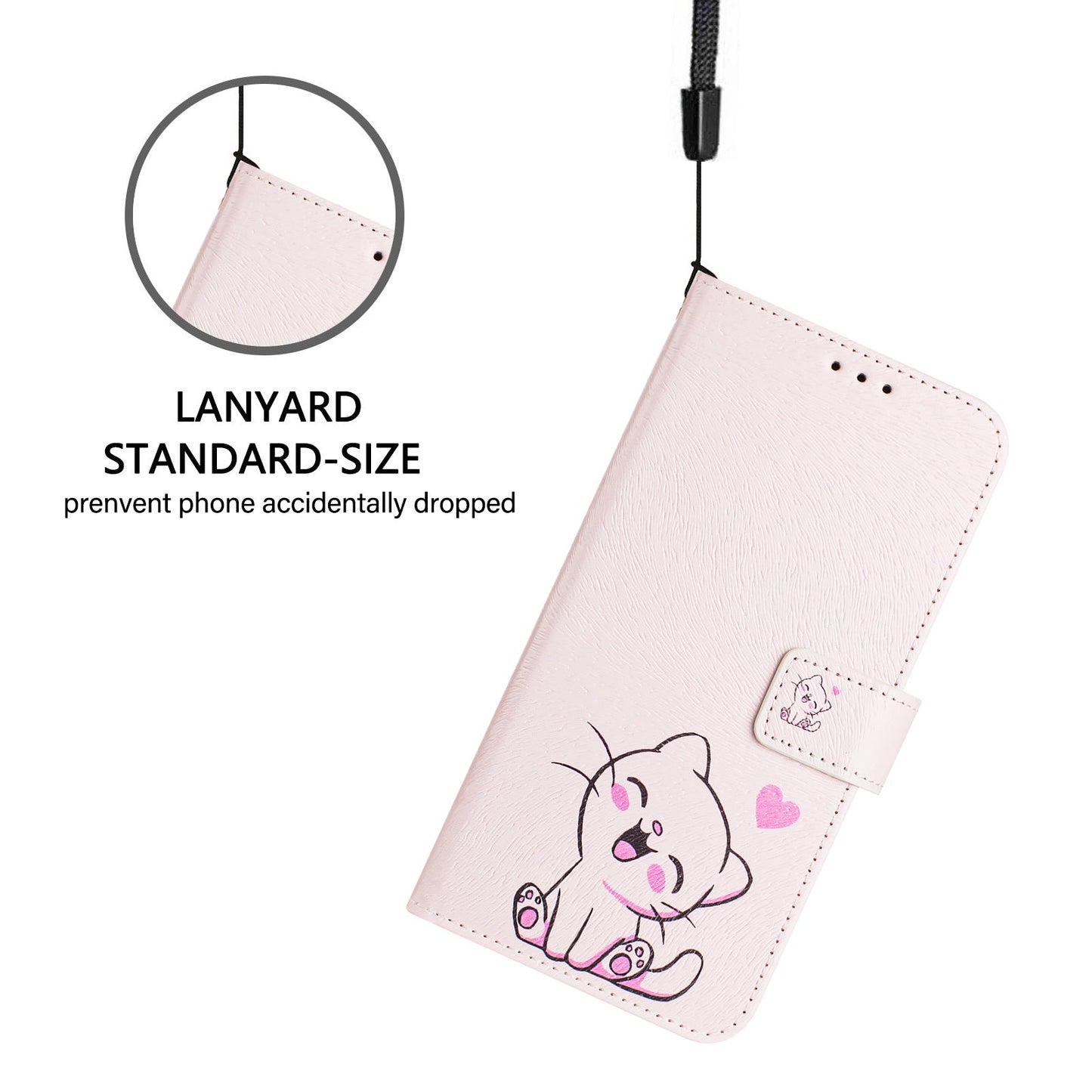 For Motorola Moto G Play (2025) 4G Case Pattern Printing Wallet Phone Cover with Strap - Cute Cat