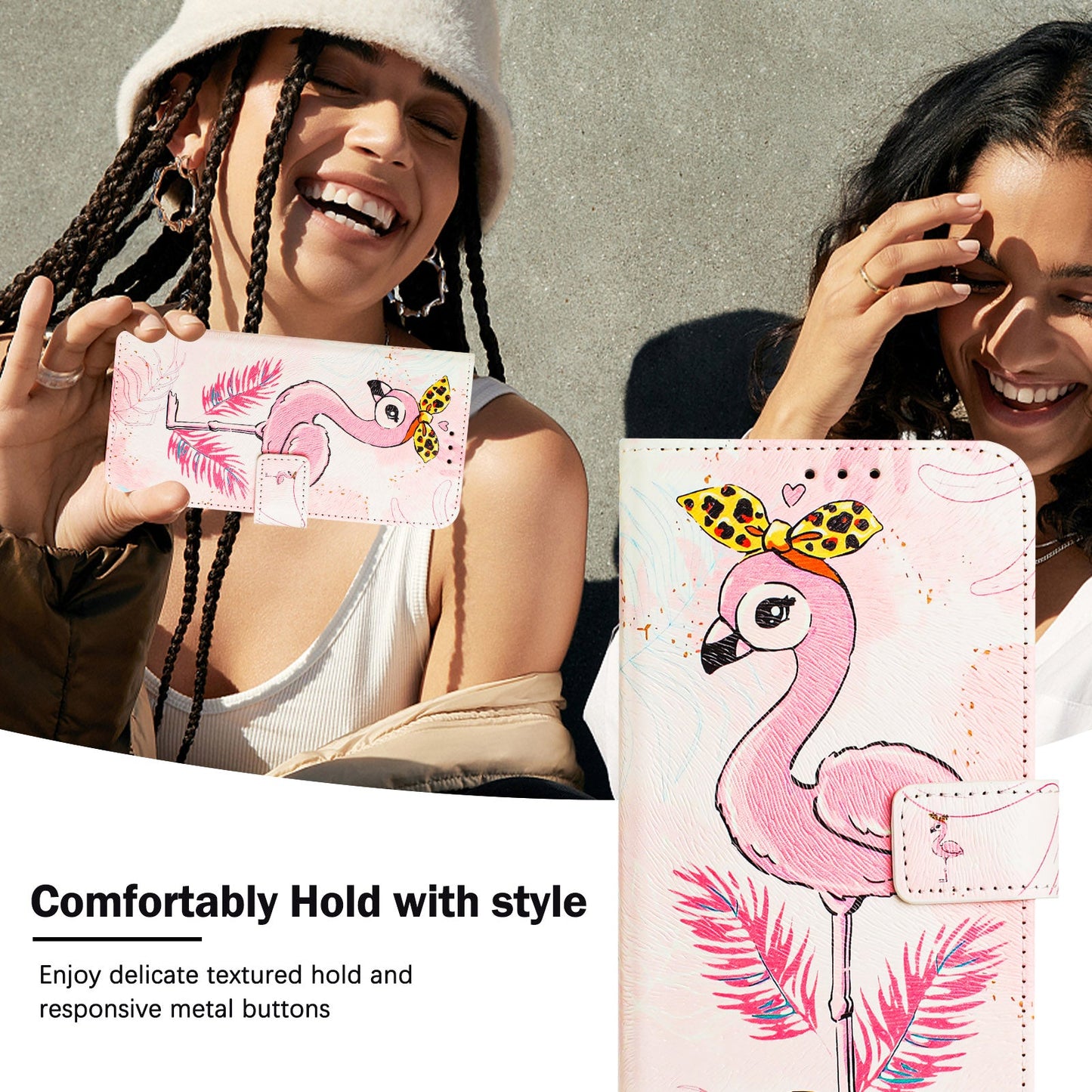 For Motorola Moto G Play (2025) 4G Case Pattern Printing Wallet Phone Cover with Strap - Bird