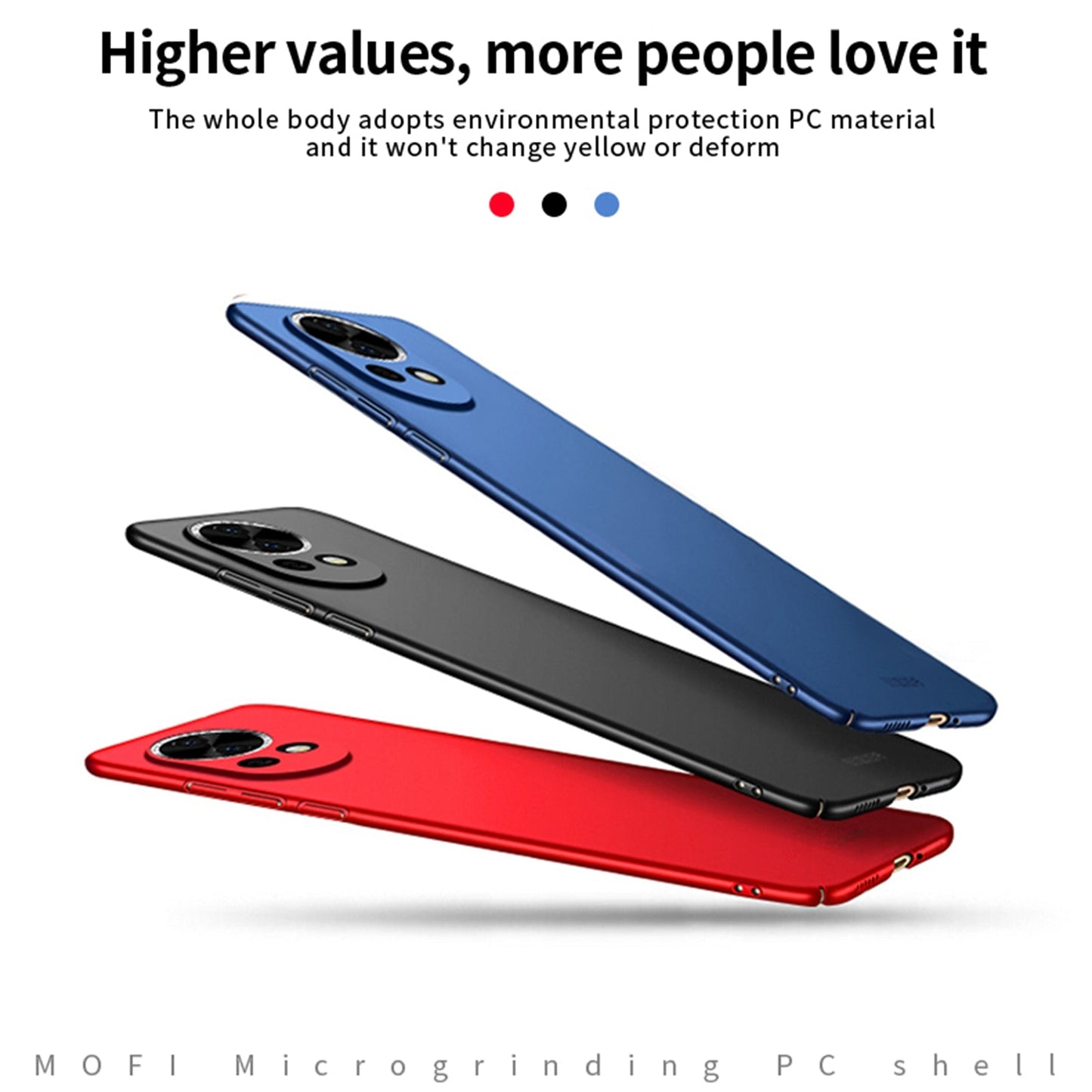 For Huawei nova 13 5G MOFI Shield Matte Series Case Ultra Slim PC Protective Cover - Red