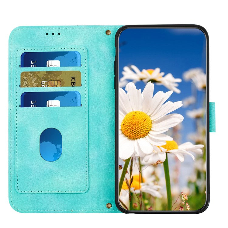 For Samsung Galaxy A26 5G Case PU Leather Floral Phone Cover with Card Slots - Green
