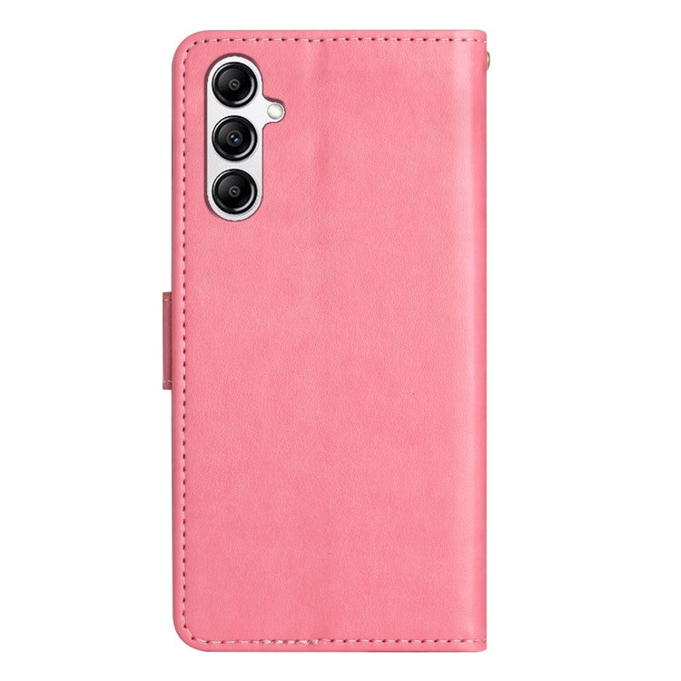 For Samsung Galaxy A56 5G Case PU Leather Phone Wallet Cover with Strap - Pink