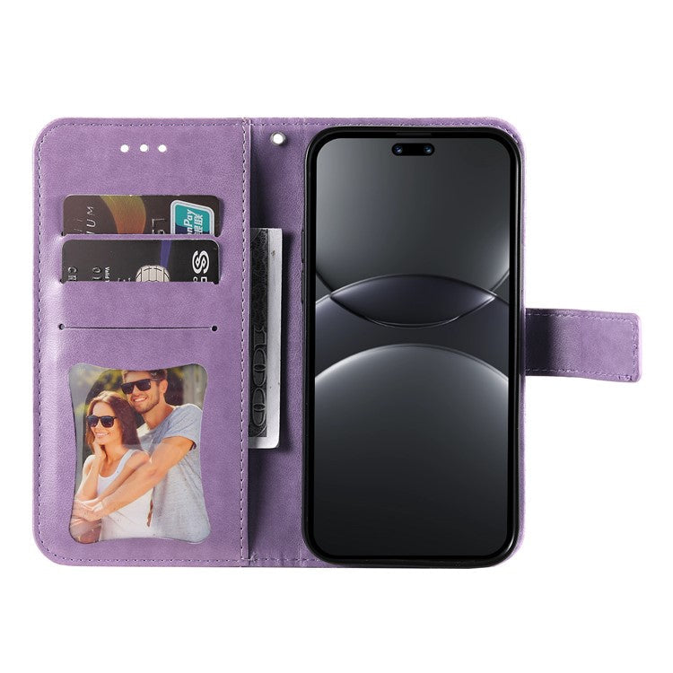 For Huawei nova 13 Pro 5G Case PU Leather Wallet Floral Phone Cover Stand View - Purple