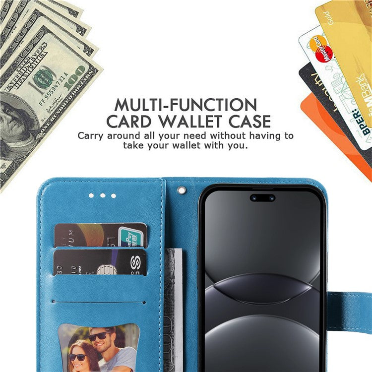 For Huawei nova 13 Pro 5G Case PU Leather Wallet Floral Phone Cover Stand View - Blue