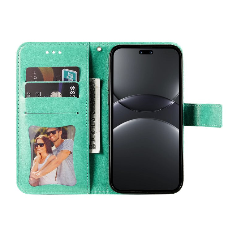 For Huawei nova 13 Pro 5G Case PU Leather Wallet Floral Phone Cover Stand View - Green