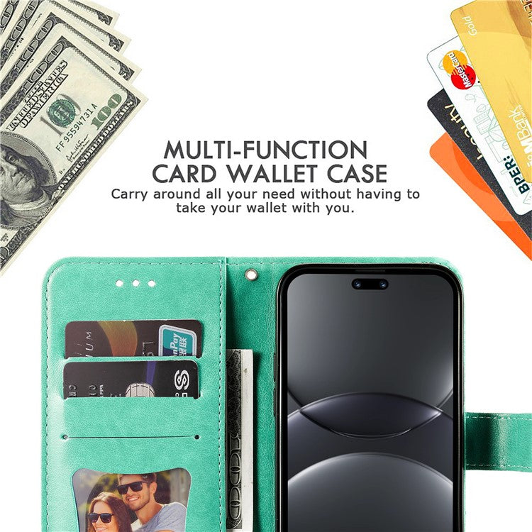 For Huawei nova 13 Pro 5G Case PU Leather Wallet Floral Phone Cover Stand View - Green