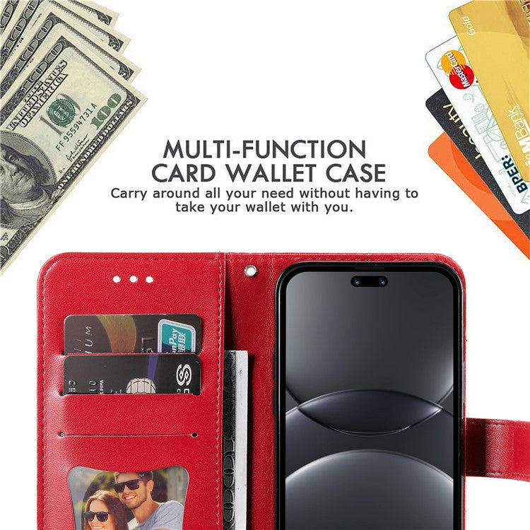 For Huawei nova 13 Pro 5G Case PU Leather Wallet Floral Phone Cover Stand View - Red