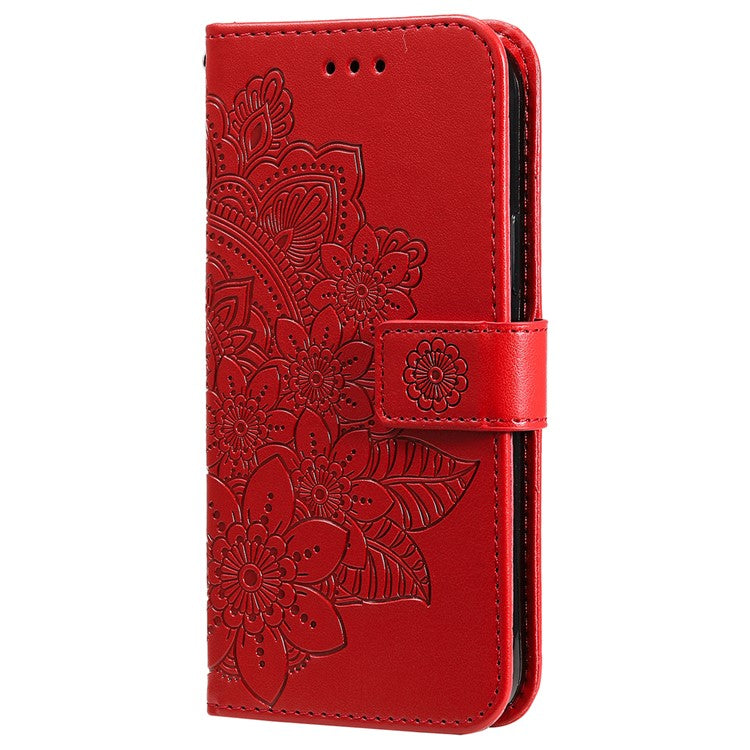 For Huawei nova 13 Pro 5G Case PU Leather Wallet Floral Phone Cover Stand View - Red