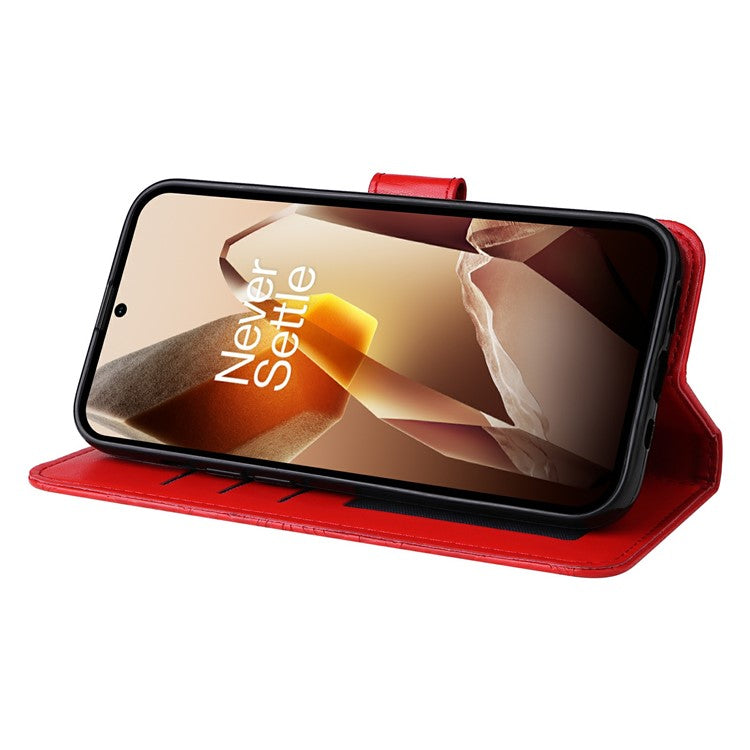 For OnePlus 13 Case Sunflower Imprint Leather Wallet Phone Cover - Red