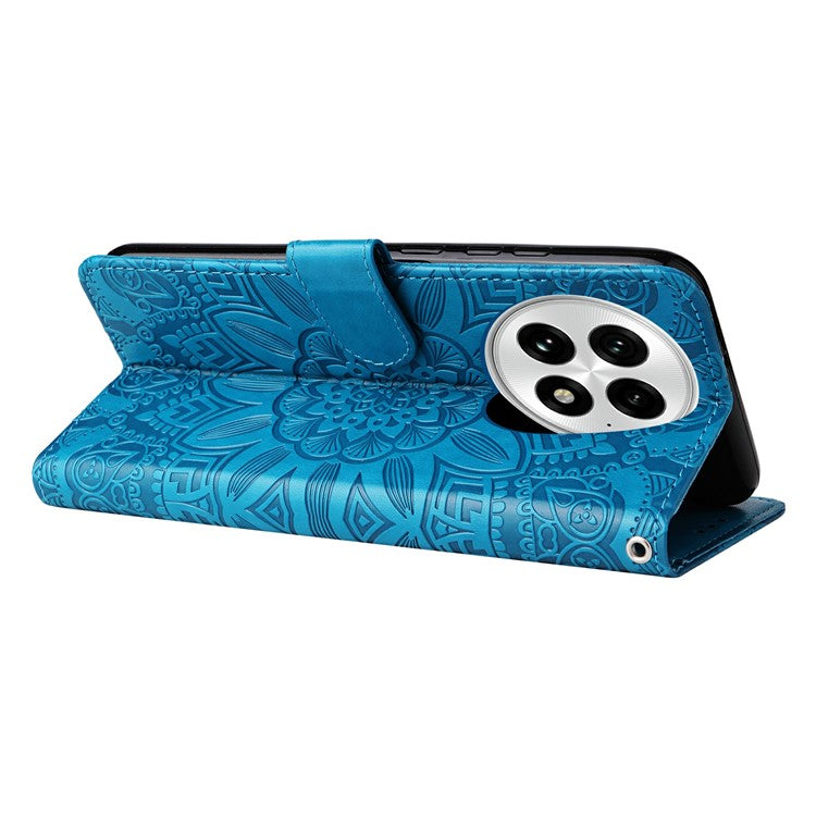For OnePlus 13 Case Sunflower Imprint Leather Wallet Phone Cover - Blue