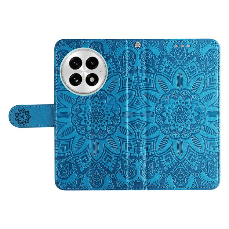 For OnePlus 13 Case Sunflower Imprint Leather Wallet Phone Cover - Blue