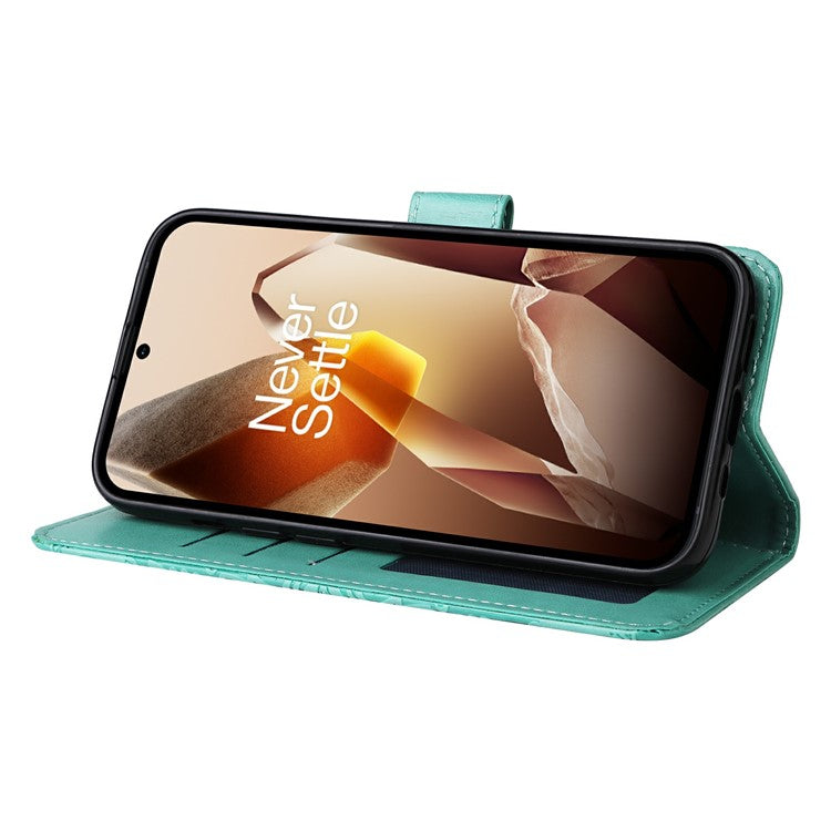 For OnePlus 13 Case Sunflower Imprint Leather Wallet Phone Cover - Green