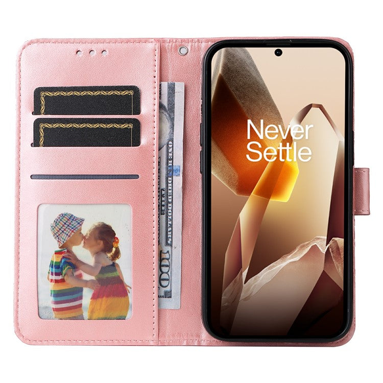 For OnePlus 13 Case Sunflower Imprint Leather Wallet Phone Cover - Pink