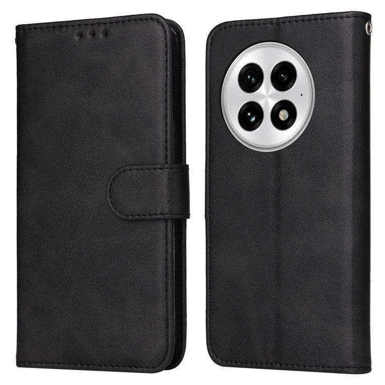 For OnePlus 13 Case Wallet PU Leather Folio Flip Phone Cover - Black