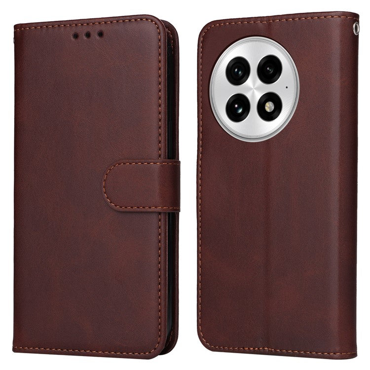 For OnePlus 13 Case Wallet PU Leather Folio Flip Phone Cover - Brown