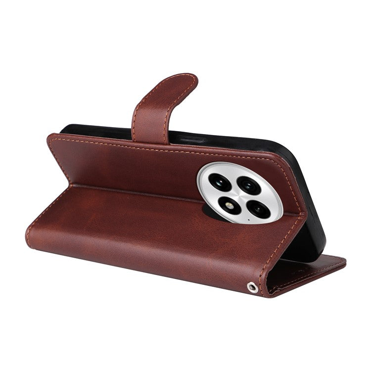 For OnePlus 13 Case Wallet PU Leather Folio Flip Phone Cover - Brown