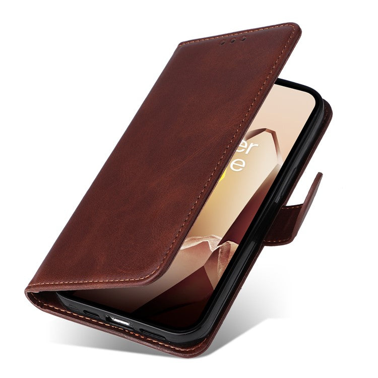 For OnePlus 13 Case Wallet PU Leather Folio Flip Phone Cover - Brown