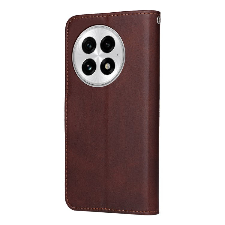 For OnePlus 13 Case Wallet PU Leather Folio Flip Phone Cover - Brown