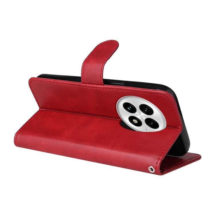 For OnePlus 13 Case Wallet PU Leather Folio Flip Phone Cover - Red