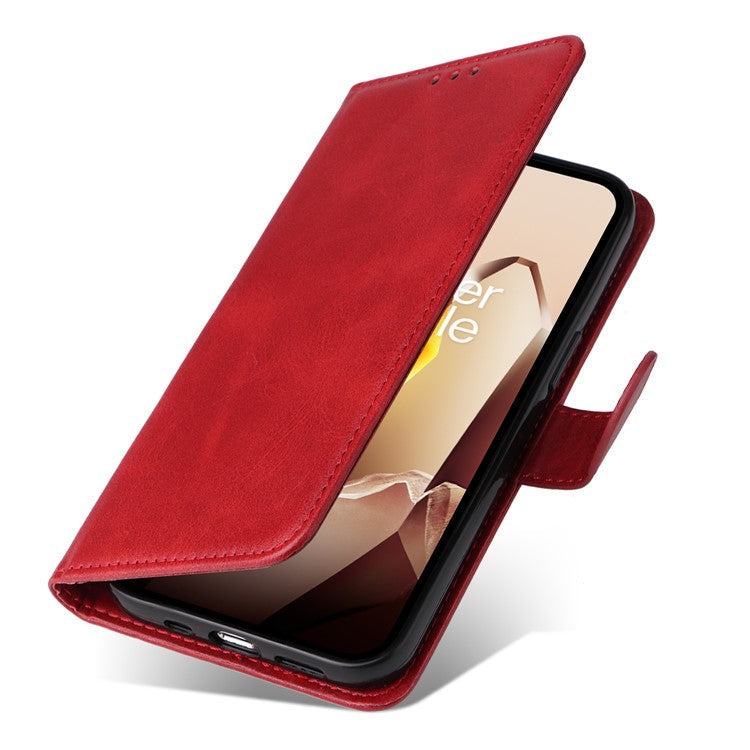 For OnePlus 13 Case Wallet PU Leather Folio Flip Phone Cover - Red