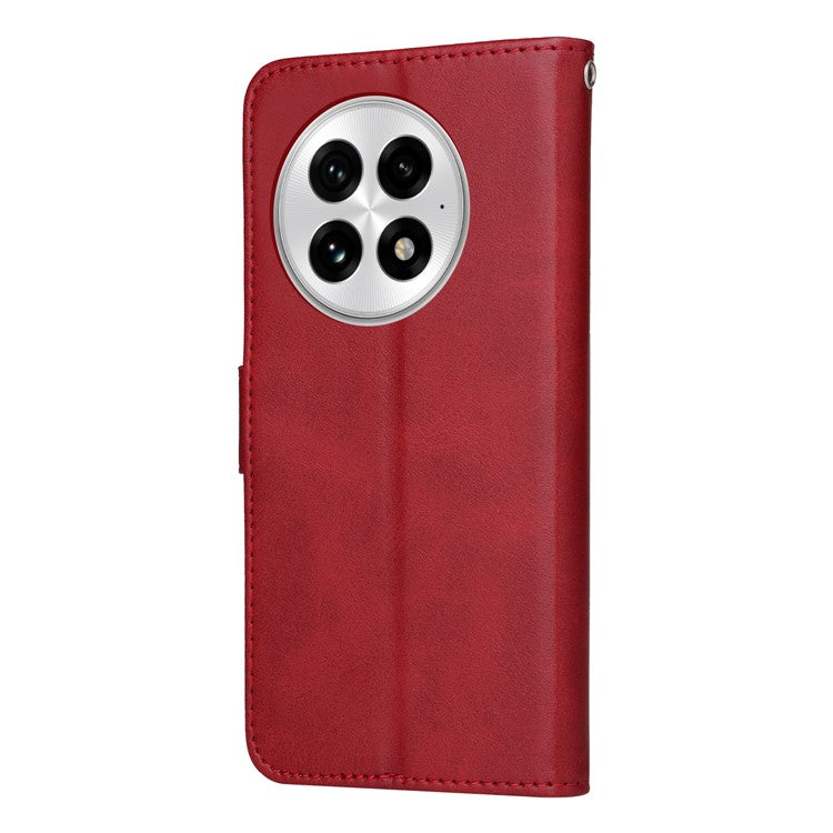 For OnePlus 13 Case Wallet PU Leather Folio Flip Phone Cover - Red
