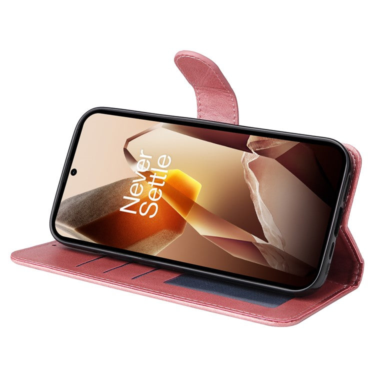 For OnePlus 13 Case Wallet PU Leather Folio Flip Phone Cover - Pink