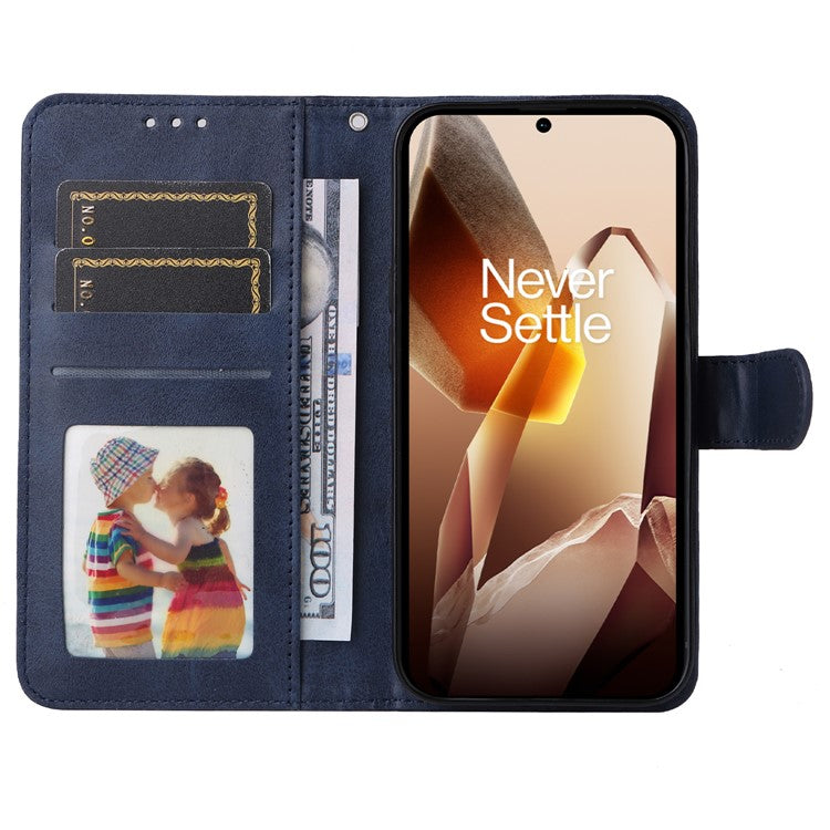 For OnePlus 13 Case Wallet PU Leather Folio Flip Phone Cover - Blue