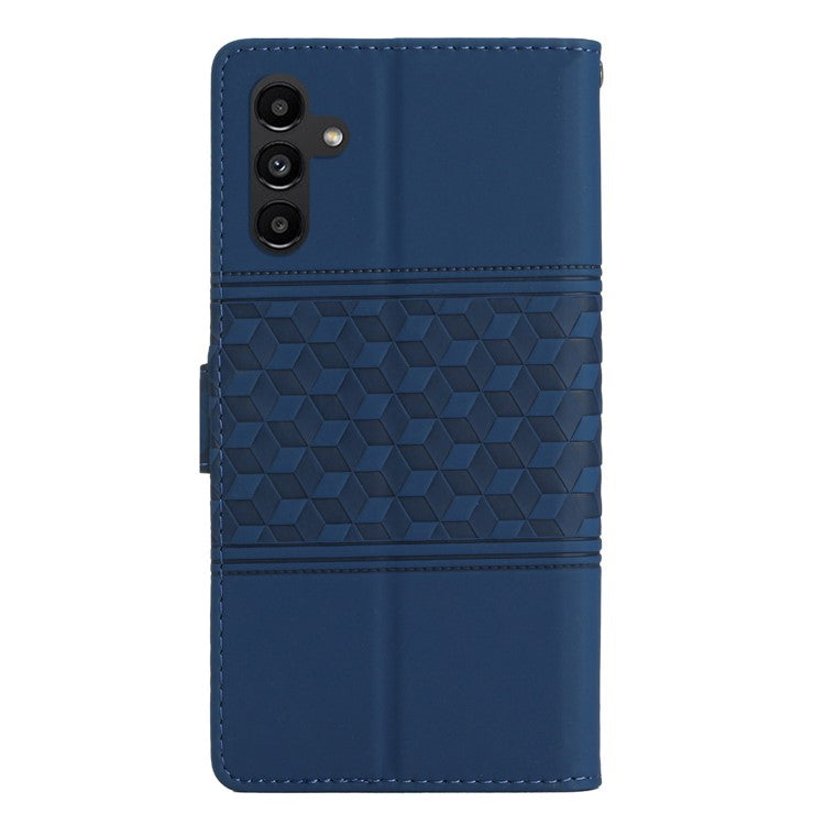 For Samsung Galaxy A36 5G Case Rhombus Leather Horizontal Flip Phone Cover - Blue