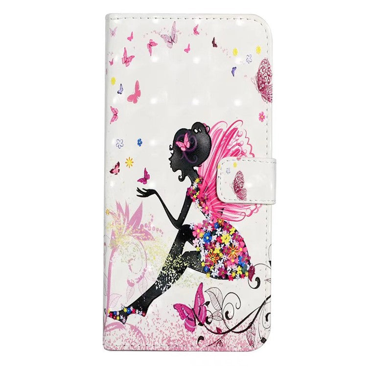 For Samsung Galaxy S25 Case 3D Creative Pattern PU Leather Stand Phone Cover - Girl