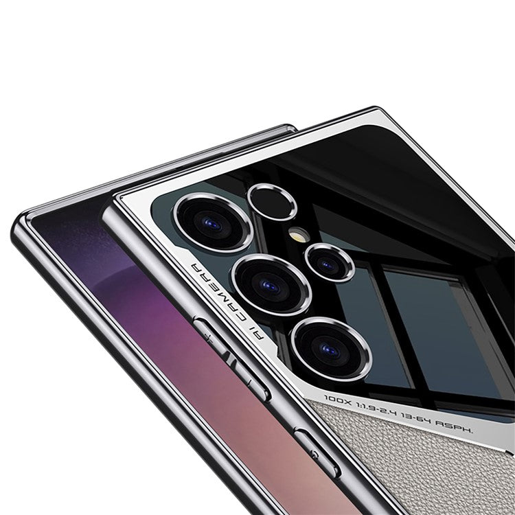 GKK For Samsung Galaxy S23 Ultra Case X Shape Design Protective Hybrid Phone Cover - Carbon Fiber Texture