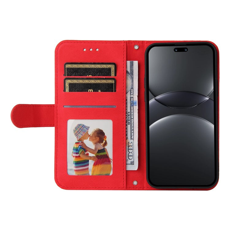 For Huawei nova 13 Pro 5G Wallet Case Skin Touch Leather Phone Cover Tree Pattern Hardware - Red