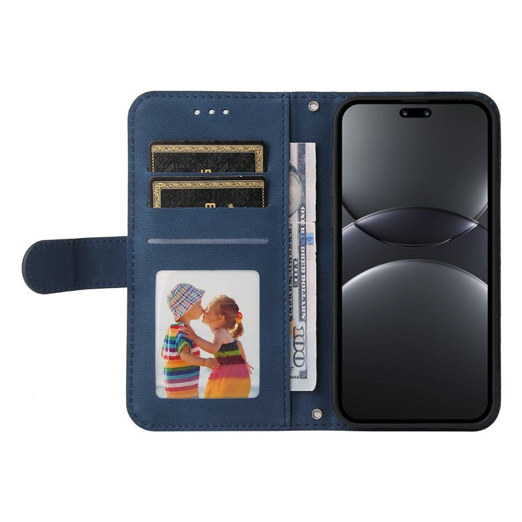 For Huawei nova 13 Pro 5G Wallet Case Skin Touch Leather Phone Cover Tree Pattern Hardware - Blue