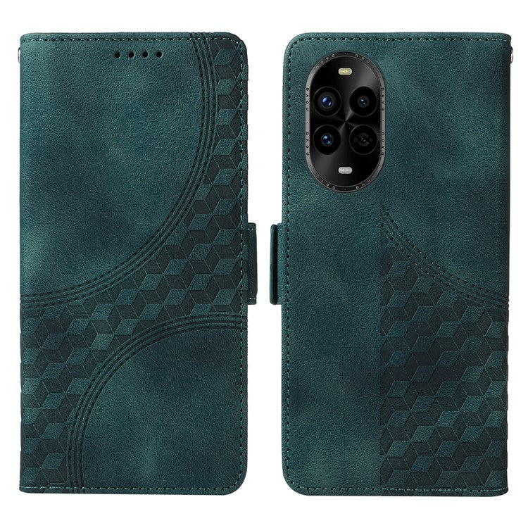 For Huawei nova 13 Pro 5G Case PU Leather Phone Cover Rhombus Starry Imprinted - Green