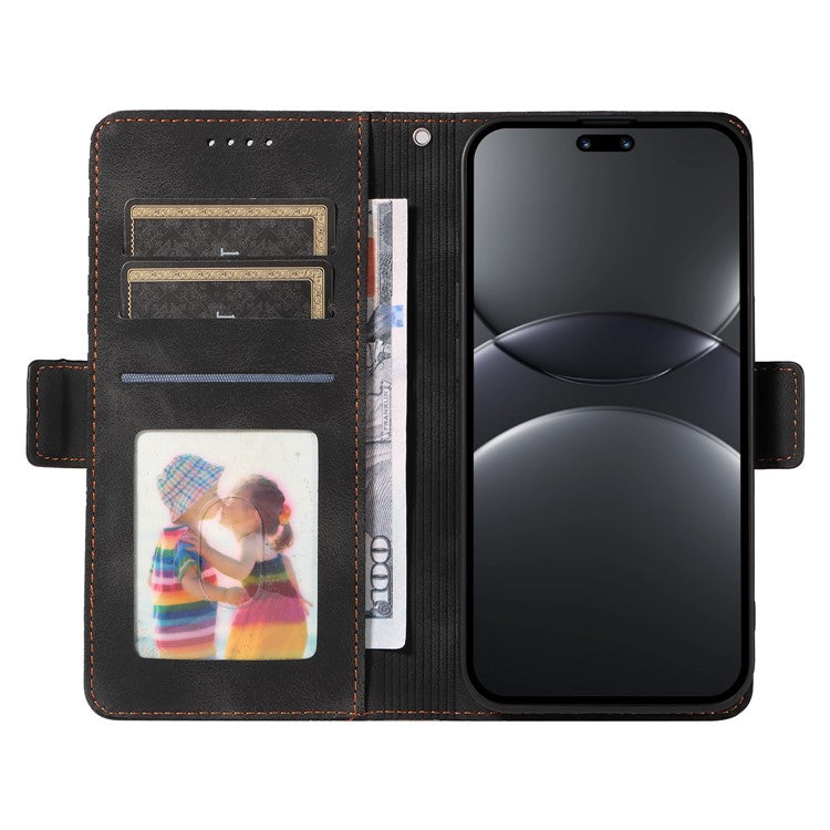 For Huawei nova 13 Pro 5G Case PU Leather Phone Cover Rhombus Starry Imprinted - Black