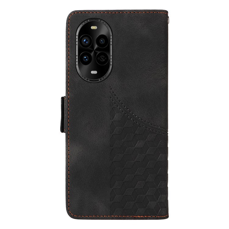 For Huawei nova 13 Pro 5G Case PU Leather Phone Cover Rhombus Starry Imprinted - Black