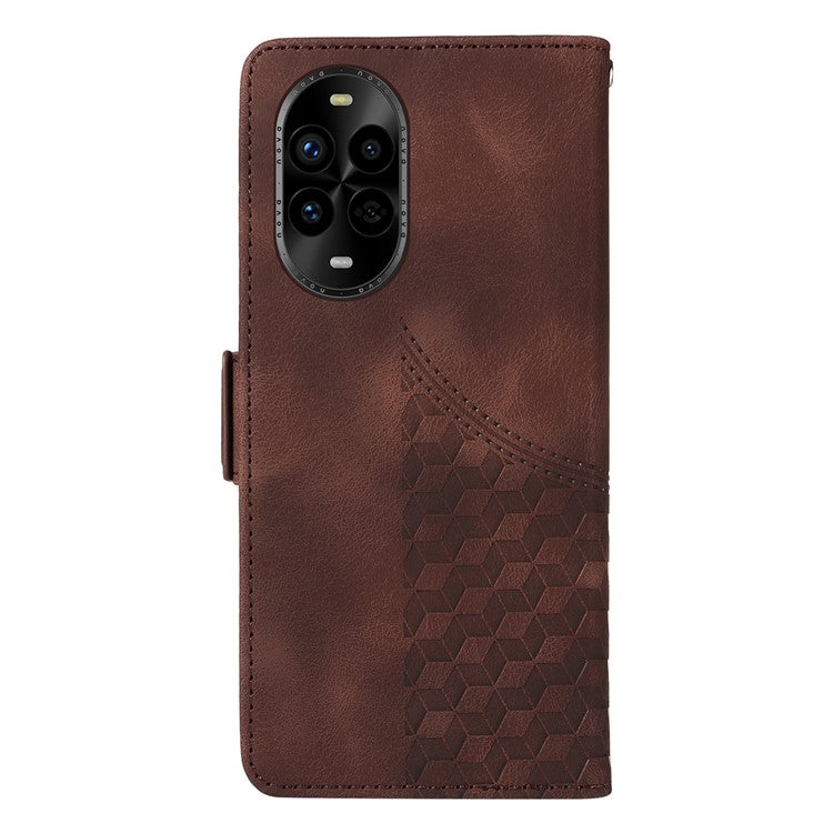 For Huawei nova 13 Pro 5G Case PU Leather Phone Cover Rhombus Starry Imprinted - Brown