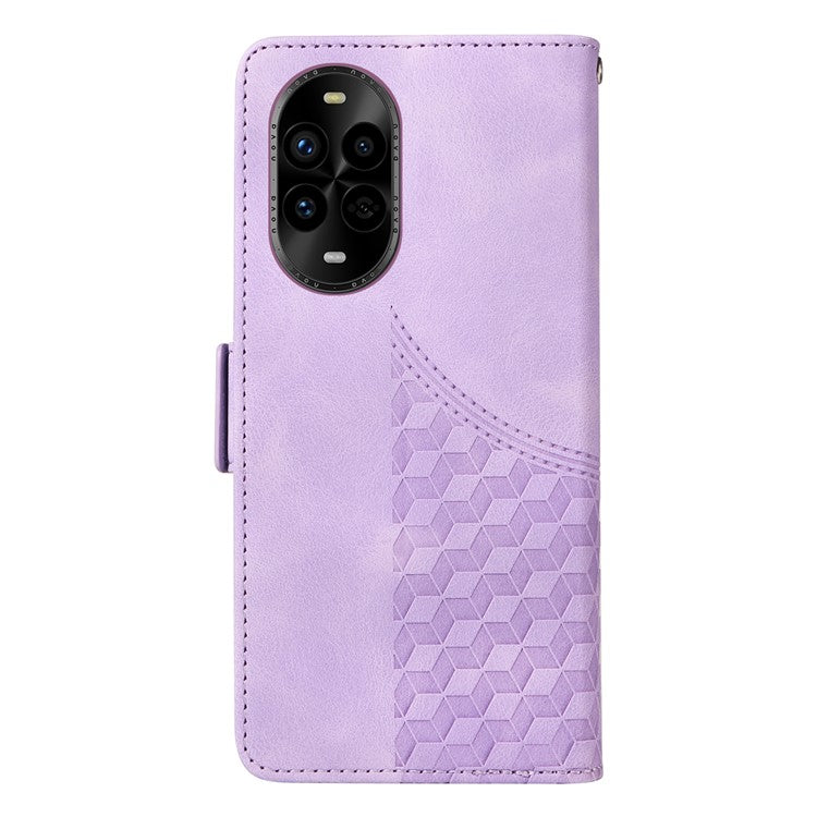 For Huawei nova 13 Pro 5G Case PU Leather Phone Cover Rhombus Starry Imprinted - Purple