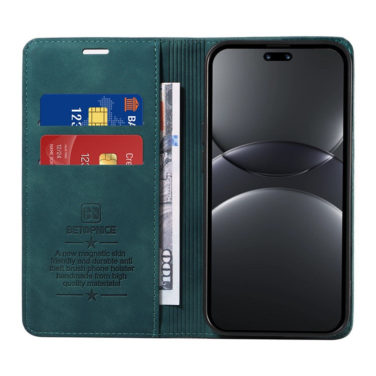 BETOPNICE 003 For Huawei nova 13 Pro 5G Wallet Case Leather Phone Cover with Stand - Green