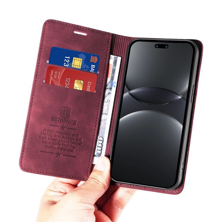 BETOPNICE 003 For Huawei nova 13 Pro 5G Wallet Case Leather Phone Cover with Stand - Red